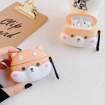 

Hot Corgi Dog Earbuds Airpods 2 Case Wireless Earphone Charging Cover Headphone Protective Cases for Apple AirPods 1 2