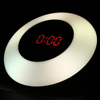 

New RGB Light LED Mirror Alarm Clock Touch Screen Snooze Temperature Display Adjustable Makeup Table Clock Home Decoration Clock