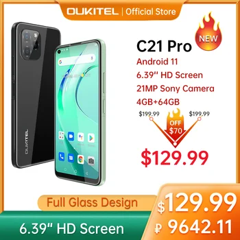 Oukitel-teléfono inteligente C21 pro, 4GB, 64GB, 6,39 pulgadas, HD + 4000mAh, Octa Core, Android 11, MT6762D, 21M/8M, cámara