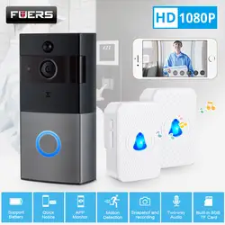 FUERS Беспроводной Wi-Fi HD видео с разрешением 1080 P дверной звонок Главная Безопасность ПИР обнаружения движения удаленного Интерком 6