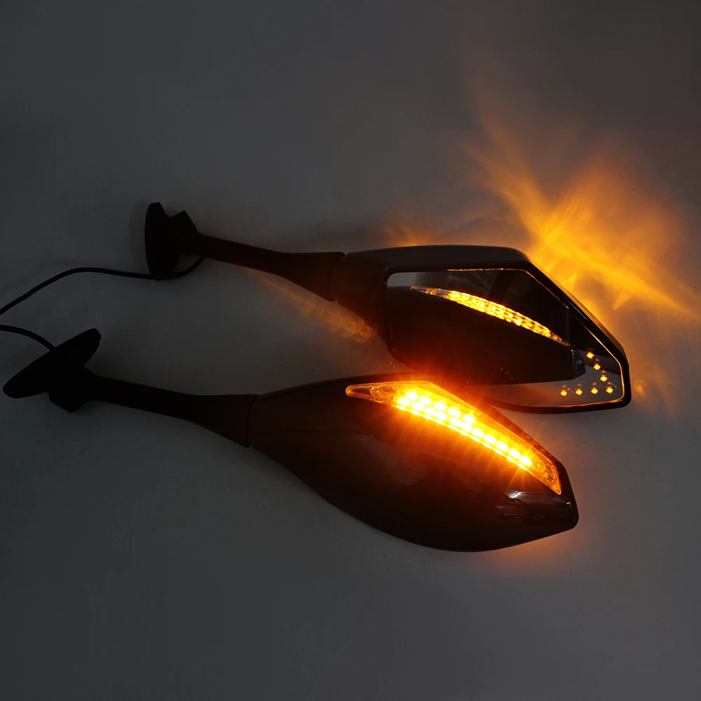 Nordson Motorcycle Rearview Mirrors LED Turn Signals Lights for Honda CBR125R CBR600F CBR900RR Yamaha YZF R1 R6 FZ1 KAWASAKI