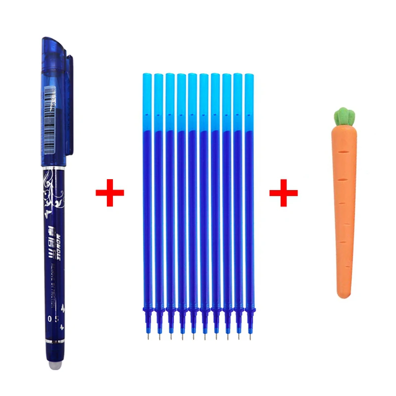 

12Pcs/Set Erasable Pen Refill Rod 0.5mm Blue/Black/Red Ink Washable Handle Ballpoint Pen School Office Writing Supply Stationery