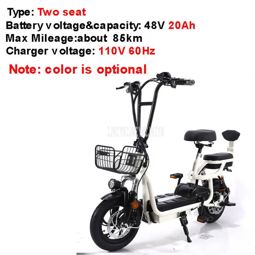 20Ah Two seat 110V С детское сиденье мини складываемый Электрический велосипед два/три Сиденье Электрический велосипед вместо Wolking City Ebike 48 В 12Ah/15Ah/18Ah/20Ah - Цвет: 20Ah Two seat 110V