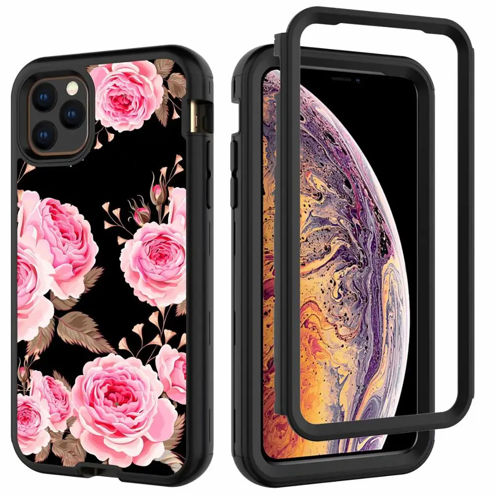 Мраморные текстурные чехлы для телефонов для iPhone 11Pro цветочный узор сумка для мобильного телефона для iPhone 11 Pro Max противоударный жесткий чехол
