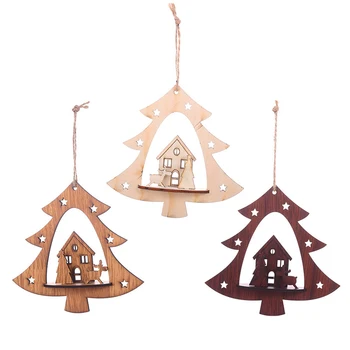 

DIY Wooden Tree Pendant/Creative Hollow Christmas Tree Pendant Ornaments/Christmas Atmosphere Decor/Home Decor/Children Gift