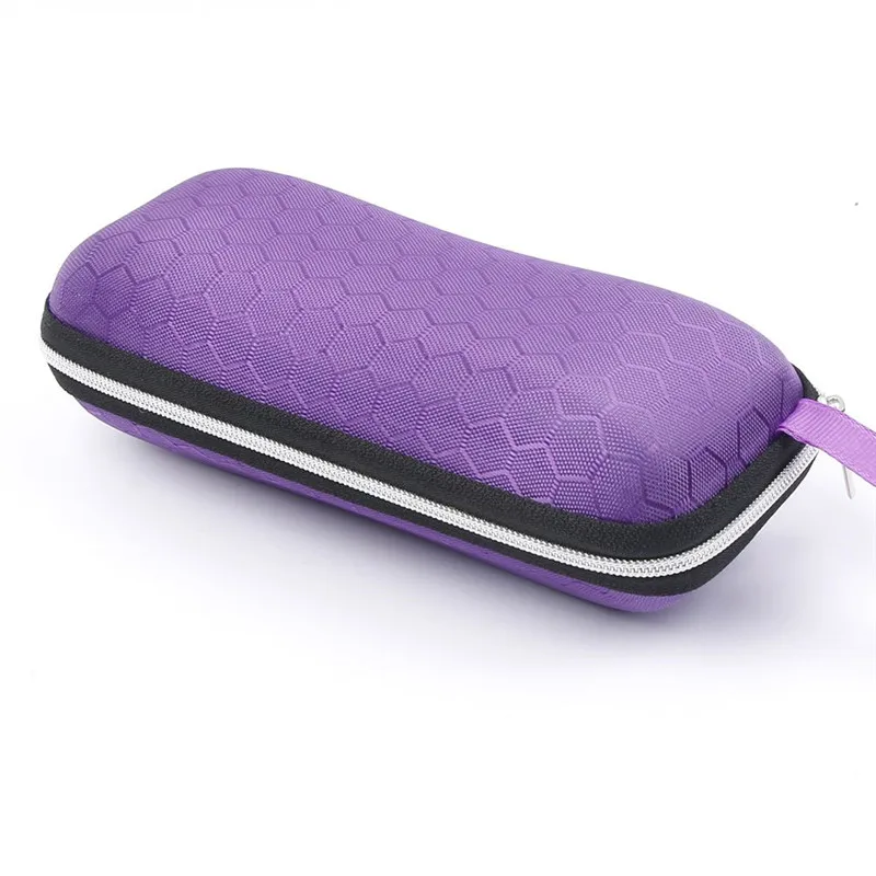 Purple Горячая Распродажа Прочный футляр для очков наружный портативный прямоугольник на молнии Чехол для очков защитная сумка Одноцветный чехол для солнцезащитных очков - Цвет: Purple