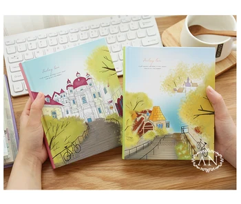 

Kawaii Korean Colored Notebook, Students Writing Notepad, Drawing Planner Scrapbooking Thick Book