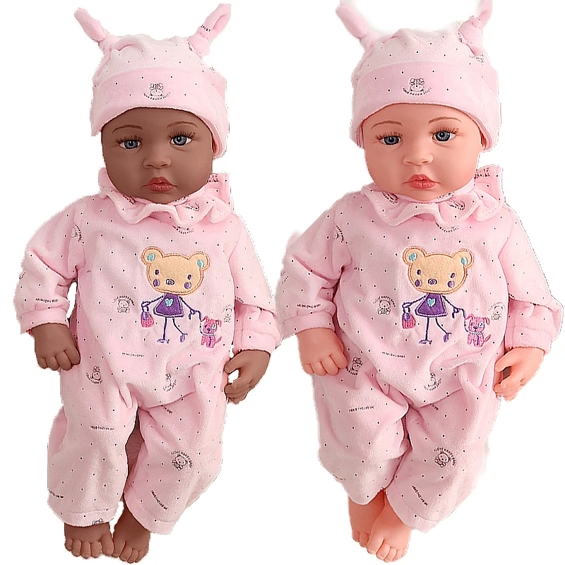 45CM Electric Bebe Reborn Dolls Black African Full Silicone Laughing Crying Doll