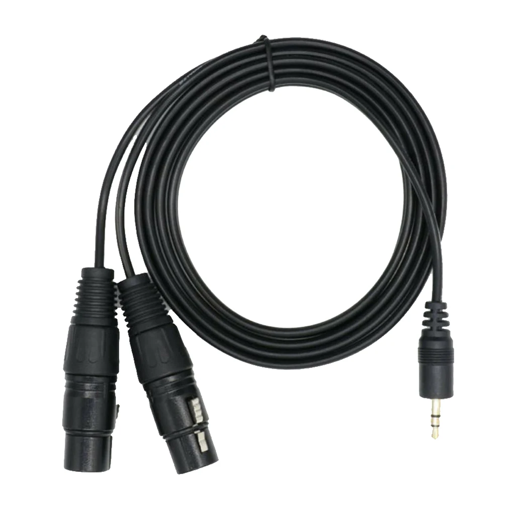 3 Pin 3.5mm Stereo Male To Two XLR Female Audio Microphone Cable, Y Splitter Adapter Cable For Mobile Phone Laptop