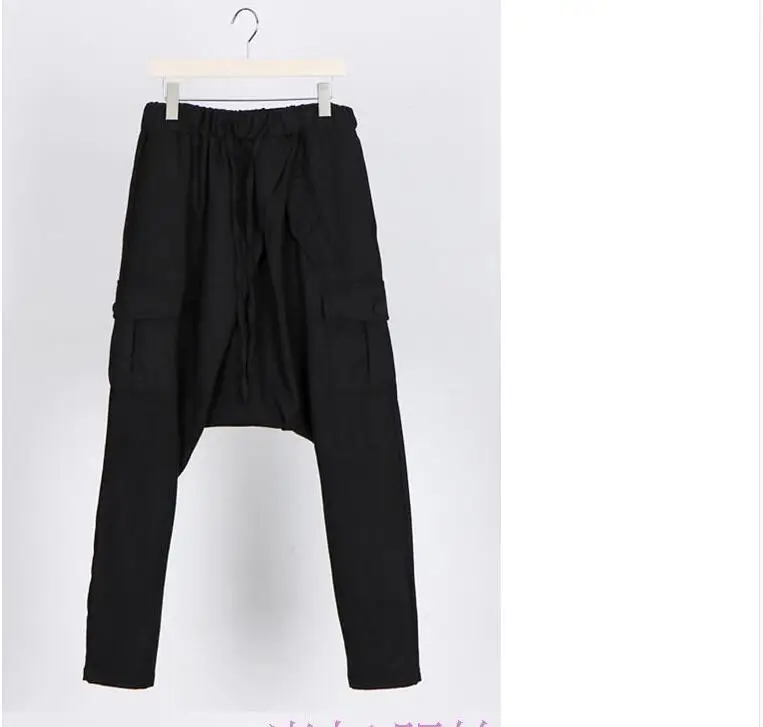 New fashion Korean version tide men's personality fashion loose harem pants hair stylist casual harem pants