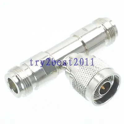 DHL/EMS 50 комплектов 1pce разъем адаптера N штифт К 2x N jack pin T сплиттер коаксиальный Удлинительный-C1