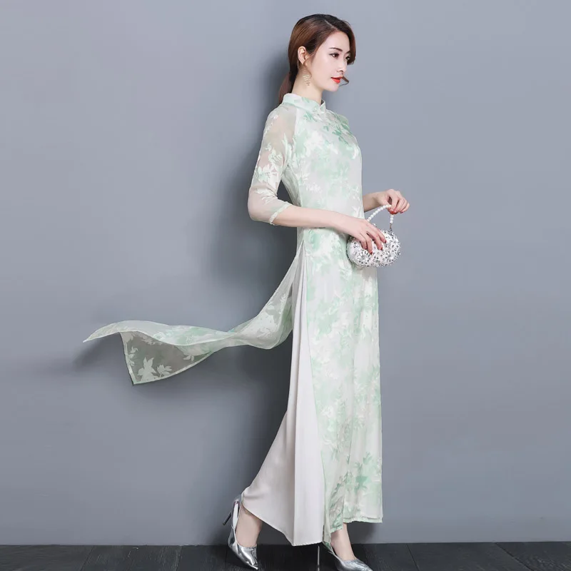 Новое весеннее традиционное китайское платье женские атласные Qipao летние сексуальные винтажные Cheongsam Цветочные Размеры S M L XL XXL 3XL YM1220