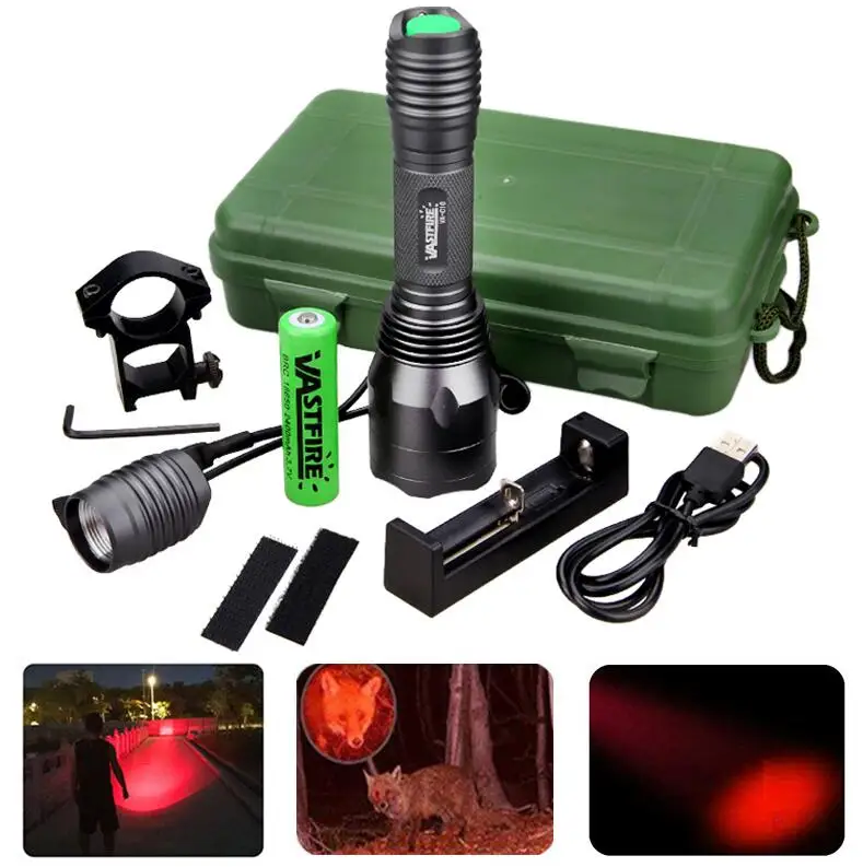 RED 10000Lms RGB Led охотничий светильник для вспышки, для наружного применения, винтовка, тактический светильник для разведчика, оружейный светильник, пистолет, фонарь для страйкбола, подходит для крепления на рельсах 20 мм - Испускаемый цвет: RED
