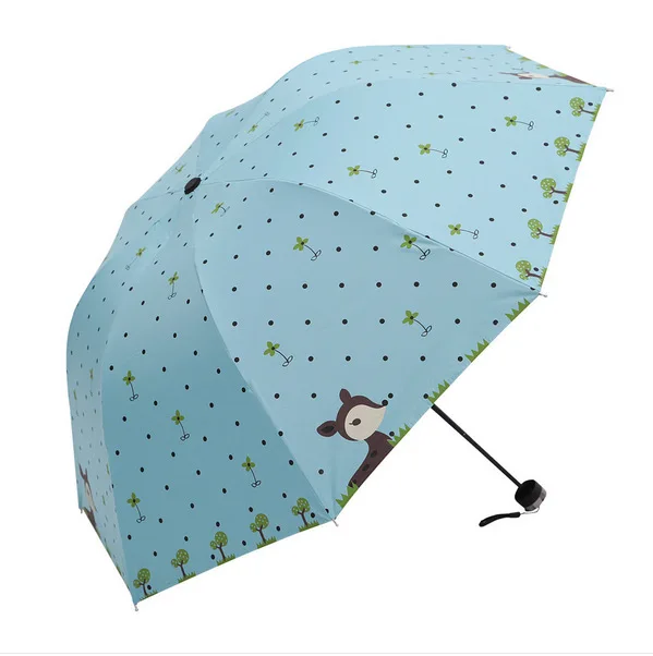 

Aurora Factory Mixed Wholesale Customizable LM Deer Creative Folding Umbrella Vinyl Parasol All-Weather Umbrella