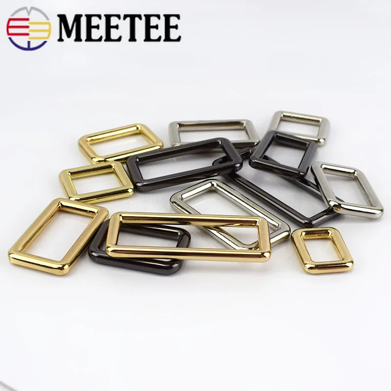 Meetee 5 шт. 12-50 мм квадратных металлических каблуках уплотнительное кольцо в виде буквы D пряжки сумка Регулируемая пряжка рюкзак «сделай сам» с ремешком обувь, одежда кожаные аксессуары