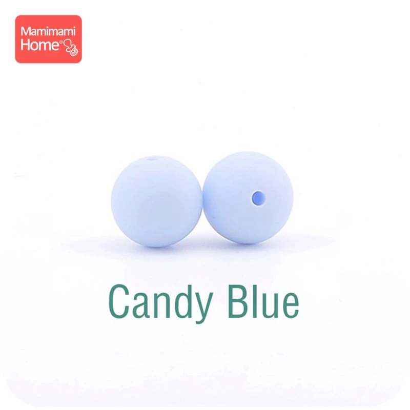 Candy Blue Mamihome 100 шт 12 мм Силиконовые Бусины, прорезыватель DIY цепочка для прорезывания зубов крошечные стержни пищевой силиконовый Прорезыватель Детские товары игрушка - Цвет: Candy Blue