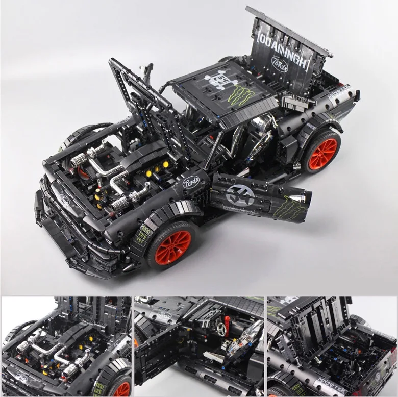Ford Mustang Hoonicorn RTR V2 Технология серии гоночный автомобиль совместимый Iegoset 20102 MOC 22970
