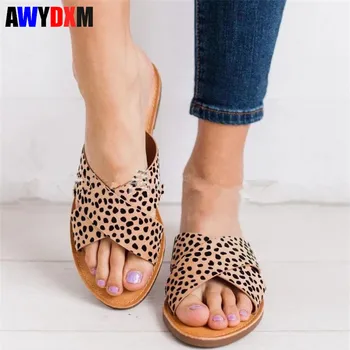 

2020 Summer Women shoes Open Toe Casual Slippers Ladies Cross belt flat slipper Woman Outside Beach Shoes Female slides 35-43