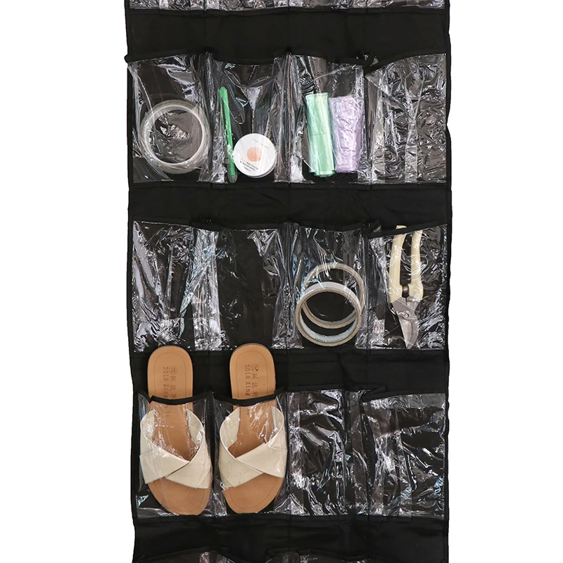 24 Pocket non-woven Storage Rack Behind Door Free Nail Bedroom Tie Waistband Holder Space Saver fabric Shoes