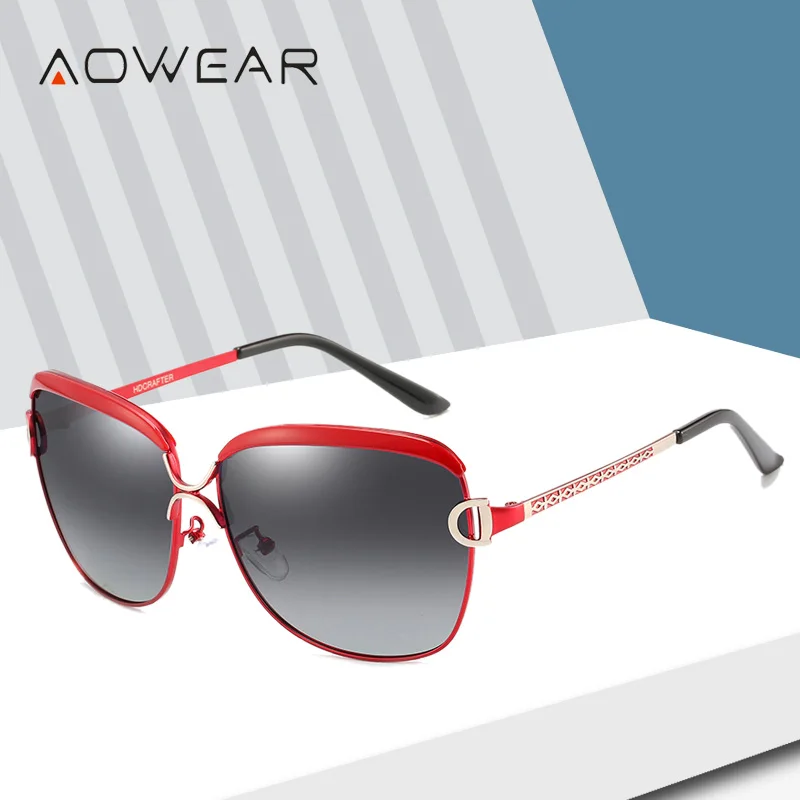 Очки солнцезащитные AOWEAR женские винтажные большие Поляризационные солнечные