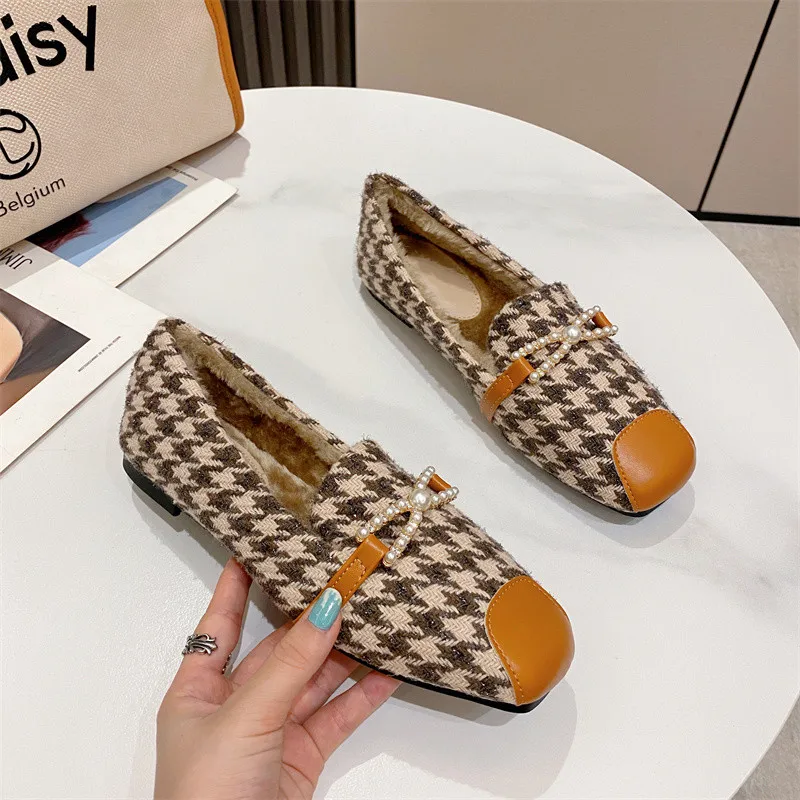 2021 Women Winter Warm Loafers Ladies Short Plush Flats Female Slip On Casual Shoes Comfort Soft Moccasin Multicolor Ballet shoe