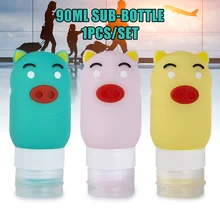 90 мл Путешествия Упаковочный Пресс бутылки Портативный Путешествия мультфильм милый силиконовый флакон лосьон шампунь Ванная комната контейнер легко путешествия