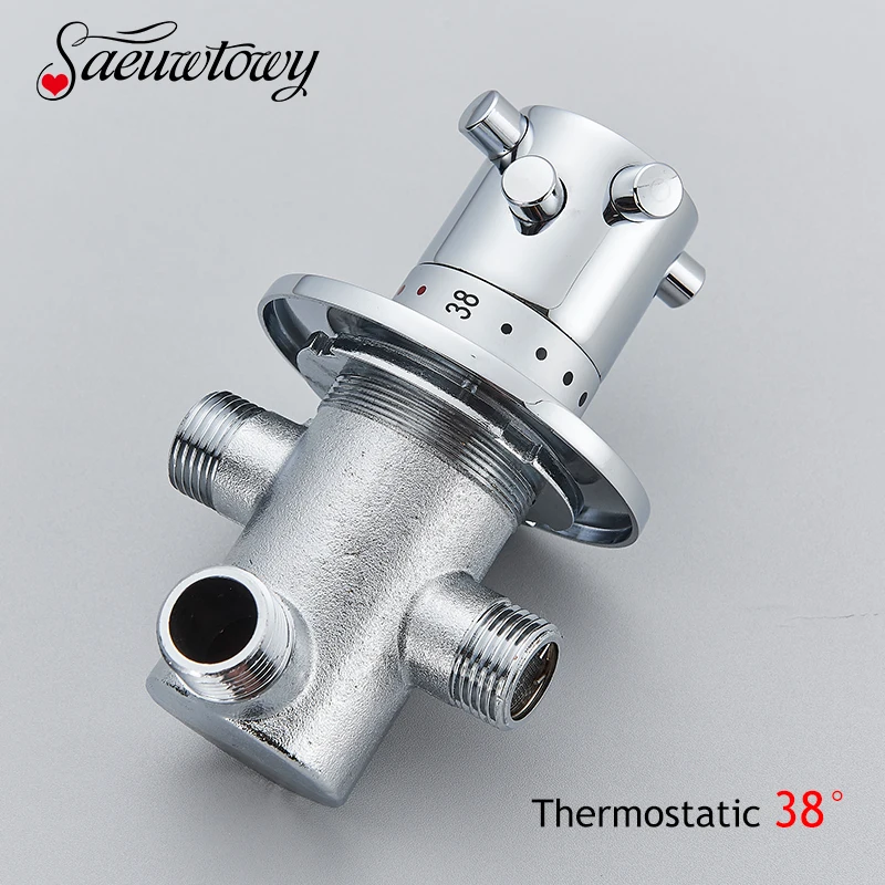 Brass Thermostatic Mixer Shower System Water Temperature Control Faucet Control Valve Bathroom Faucet Valve G1/2 faucet valve thermostatic mixing valve