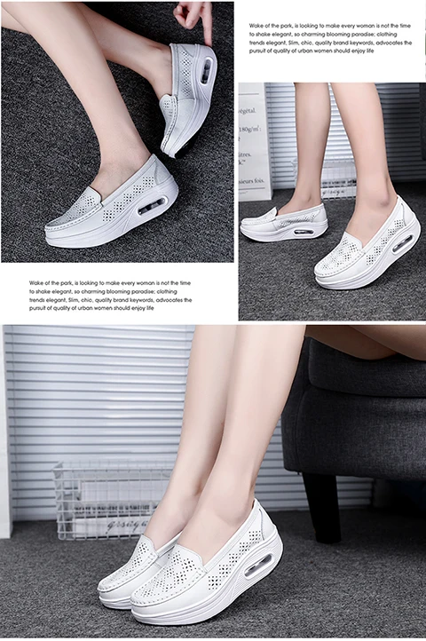 Women's shoes 2020 spring summer all-match mother single shoes leather rocking shoes platform platform nurse shoes work shoes