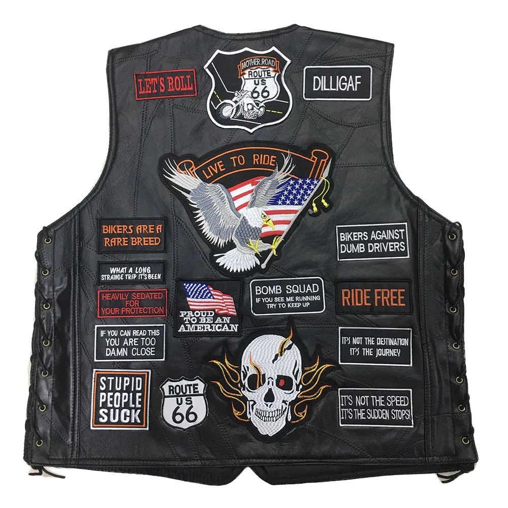 Mens Motorcycle Jacket Sheepskin Leather Vest Biker motorcycle jacket leather jacket motorcycle clothing