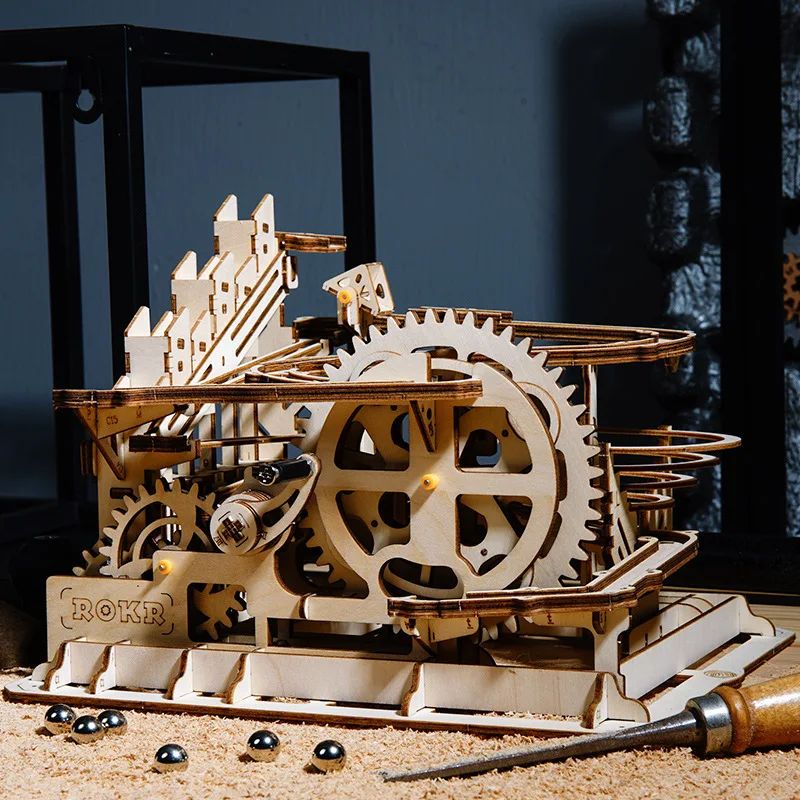 4 вида мраморной игры DIY водное колесо деревянная модель строительные наборы сборка игрушка подарок для детей и взрослых дропшиппинг