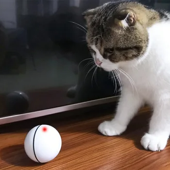 

HOT Cats Toys Ball USB Rechargeable LED Luminous Pet Dogs Toy Rotating Interaction Balls TI99
