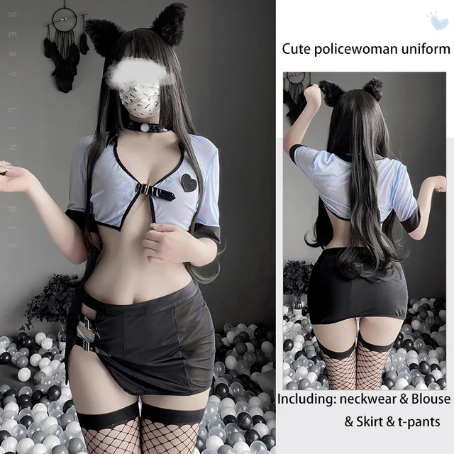 Pk Erotic Lingerie Sexy Skirt For Sex Cosplay Porn Hot Policewoman Open  Placket Split Hip Perspective Uniform Temptation Suit - Exotic Costumes -  AliExpress