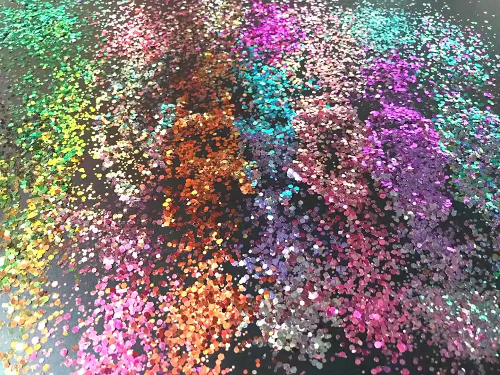 

7COLORS Chameleon Glitter Mixed Metallic Luster Hexagon Shape Nail Art for Craft Decorations Makeup Facepainting DIY Accessories