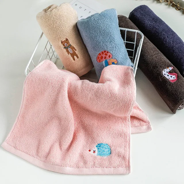 34X75 Cm 100% Pamut Rajzfilm -Állati Hímzés Vastag Otthoni Fürdőszoba Felnőtt Gyermekek Kézi Törülköző - Image 2
