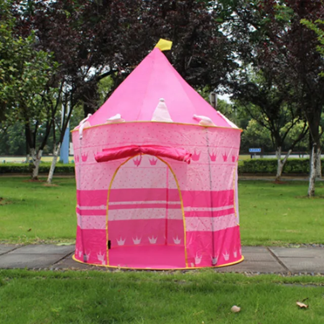 Play Tent Portable Foldable Tipi Prince Folding Tent Children Boy Cubby Play House Kids Gifts Outdoor Toy Tents Castle 5