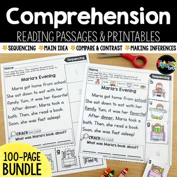 reading comprehension passages printables bundle grade 1st 2nd pdf file worksheets workbooks for kids language aliexpress