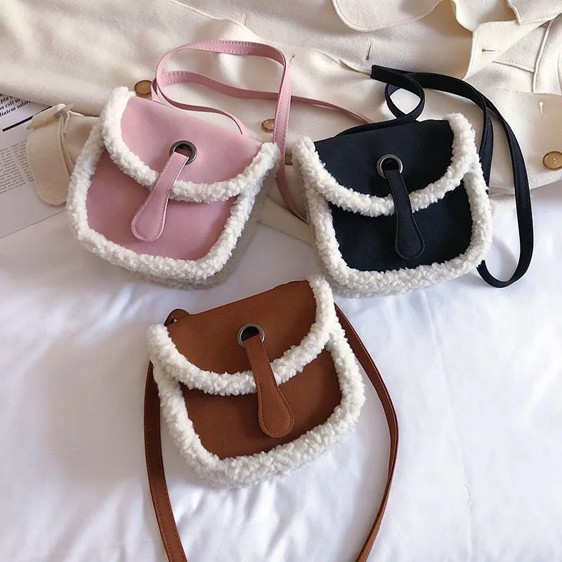 

Bag Women's 2019 Winter New Style Square Sling Bag Fashion Korean-style Fashion Shoulder Bag Dull Polish Maomao Bag mao rong bao
