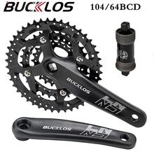

BUCKLOS 3*9speed MTB Bicycle Crankset 22-32-44T 104/64BCD Chainring Square Hole 170 Crank with BB Mountain Bike Crank Set Part