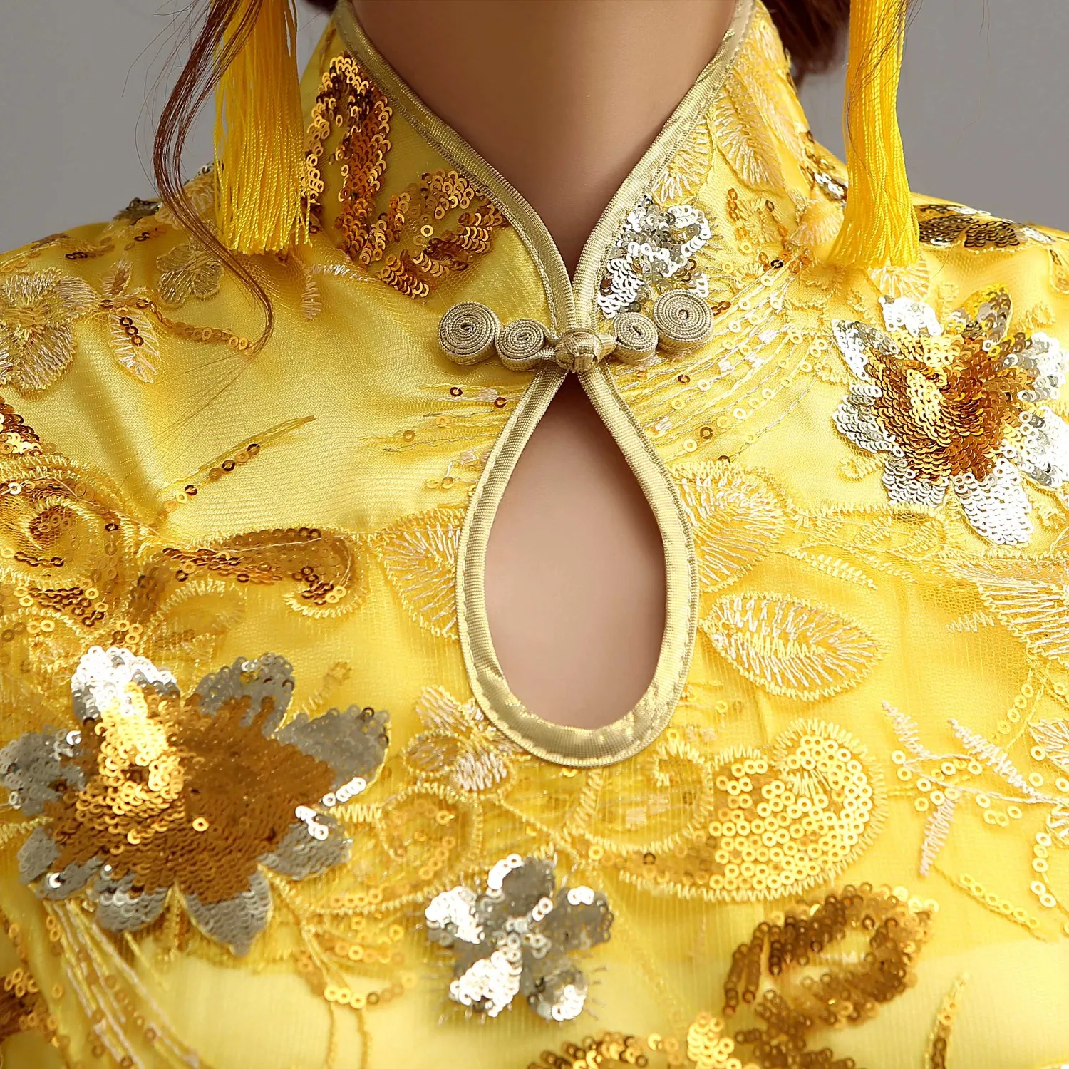 Элегантное свадебное платье Cheongsam, длинные платья, традиционная вышивка, рыбий хвост, платье с блестками, традиционная китайская вышивка, официальное платье
