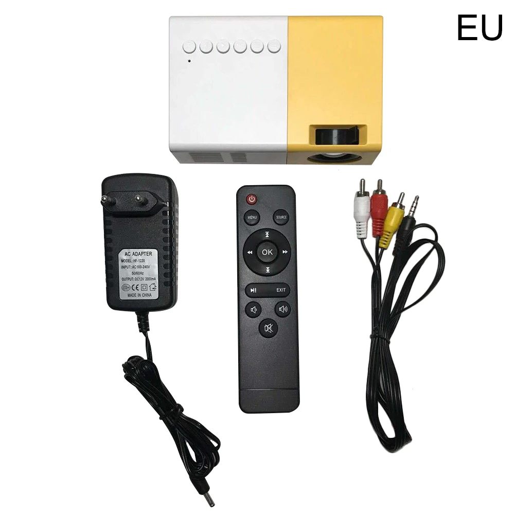 EU Проектор мини портативный домашний кинотеатр офисный HD 1080P развлечения встроенный динамик GT66 - Цвет: EU