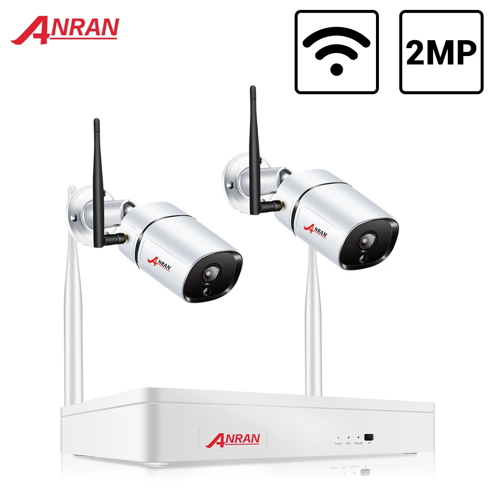 

ANRAN 2CH Wireless NVR Kit CCTV Camera System 1080P 2MP Indoor Outdoor IP67 Security Camera Wifi Video Surveillance System