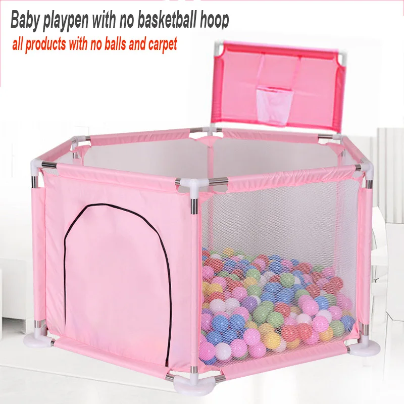 add basketball hoop3 Детское ограждение для детского манежа для детей Детский манеж складной защитный барьер Игровая палатка для младенцев, играющих и учящихся ходить - Цвет: add basketball hoop3