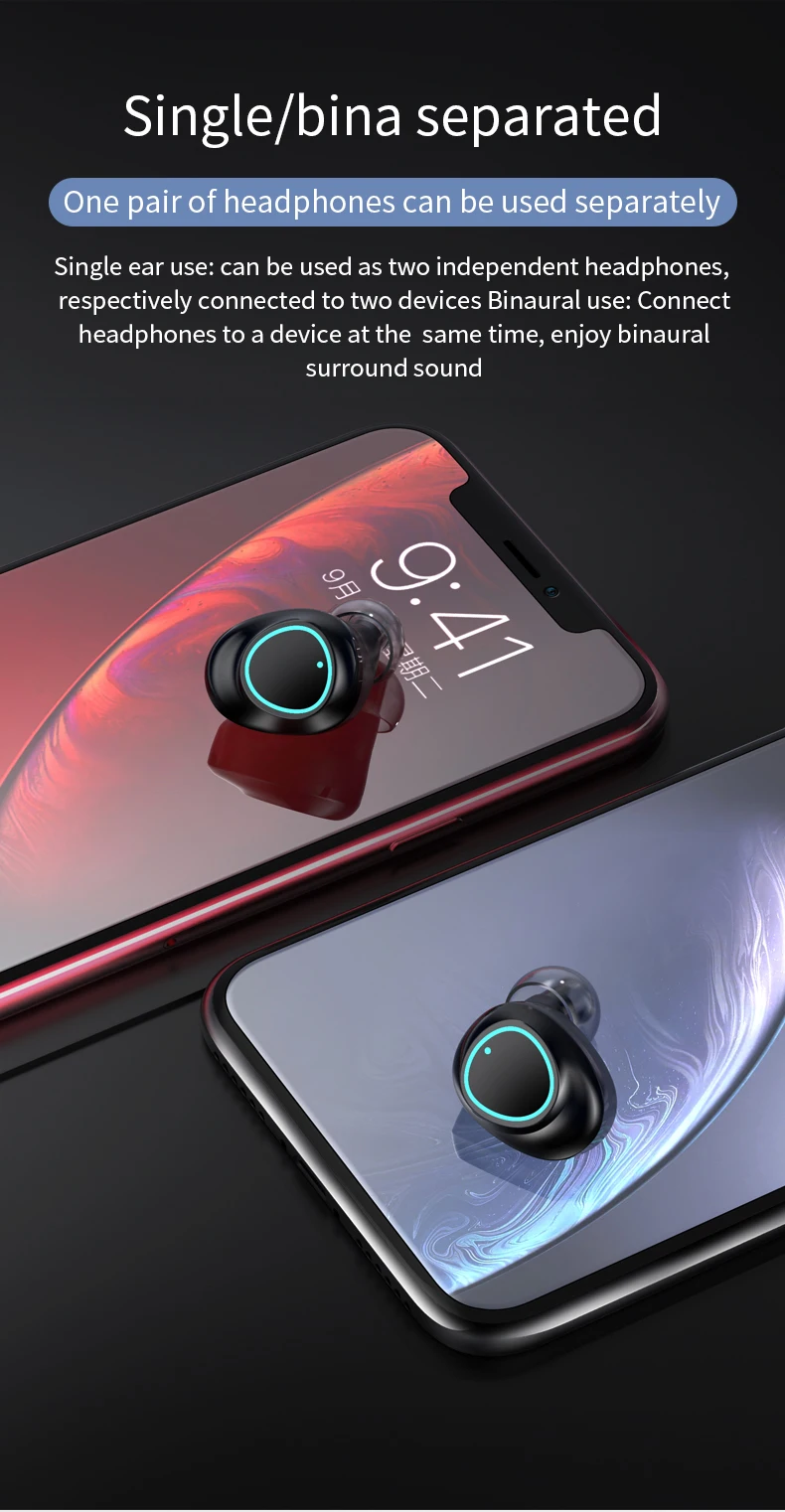 IPX7 водонепроницаемый TWS Bluetooth 5,0 наушники супер бас беспроводные гарнитуры 3000 мАч емкость спортивные наушники светодиодный дисплей с микрофоном