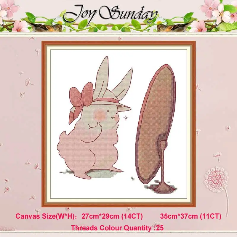 

Beautiful Rabbit cartoon counted 11CT 14CT Cross Stitch Set DIY DMC Chinese Cross-stitch Kit Embroidery Needlework Home Decor