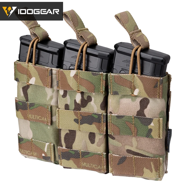 

IDOGEAR Tactical 5.56 .223 Magazine Pouch MOLLE Modular Triple Open Top Tactical Airsoft Mag Pouch glock Holsters pistol bag