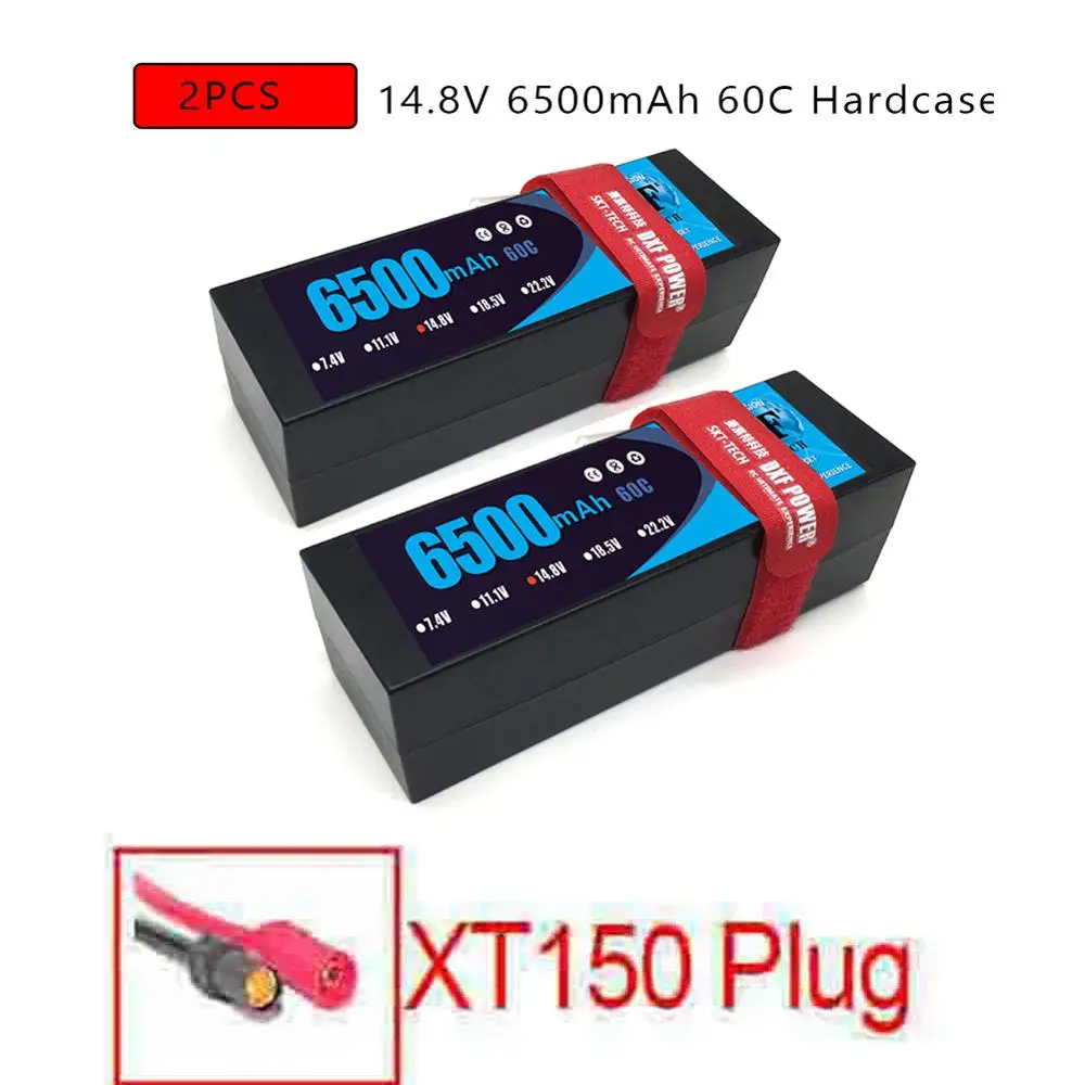 DXF 7,4 V 14,8 V 2S 4S 6500mAh 5200mAh 50C 60C Max 100C 120C LiPo аккумулятор 2S 4S HardCase для 1/8 1/10 RC модель автомобиля Slash Emaxx - Цвет: 2PCS4S6500HARDXT150