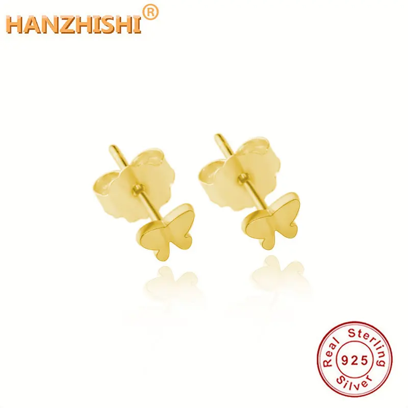 Горячая Распродажа, 925 пробы, серебряные, золотые серьги-гвоздики для женщин и девушек, S925 Серебряные серьги, сделай сам, berloque, ювелирное изделие, подарок