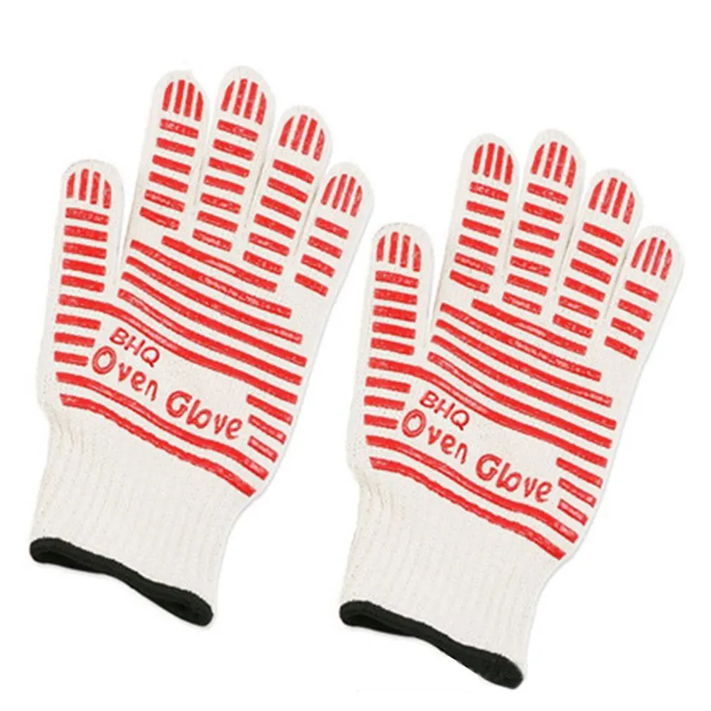 Heat Resistant Gloves Oven Mitts With Fingers Non Slip Silicone Grip Extreme Heat Resistant