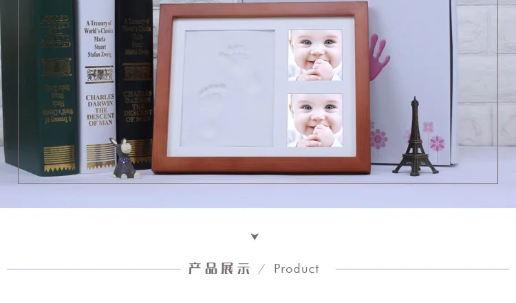 Детские руки и ноги Inkpad младенческий подарок DIY Douyin Стиль Знаменитостей деревянная фоторамка для рождения ребенка юбилей три сетки бревна