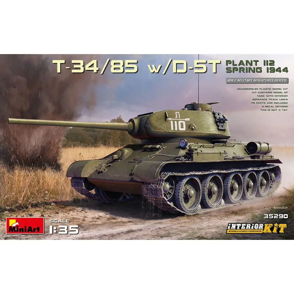 MiniArt 35290 1/35 T-34/85 Вт/D-5T. Растение 112. Весна 1944. Интерьерный комплект-масштабная